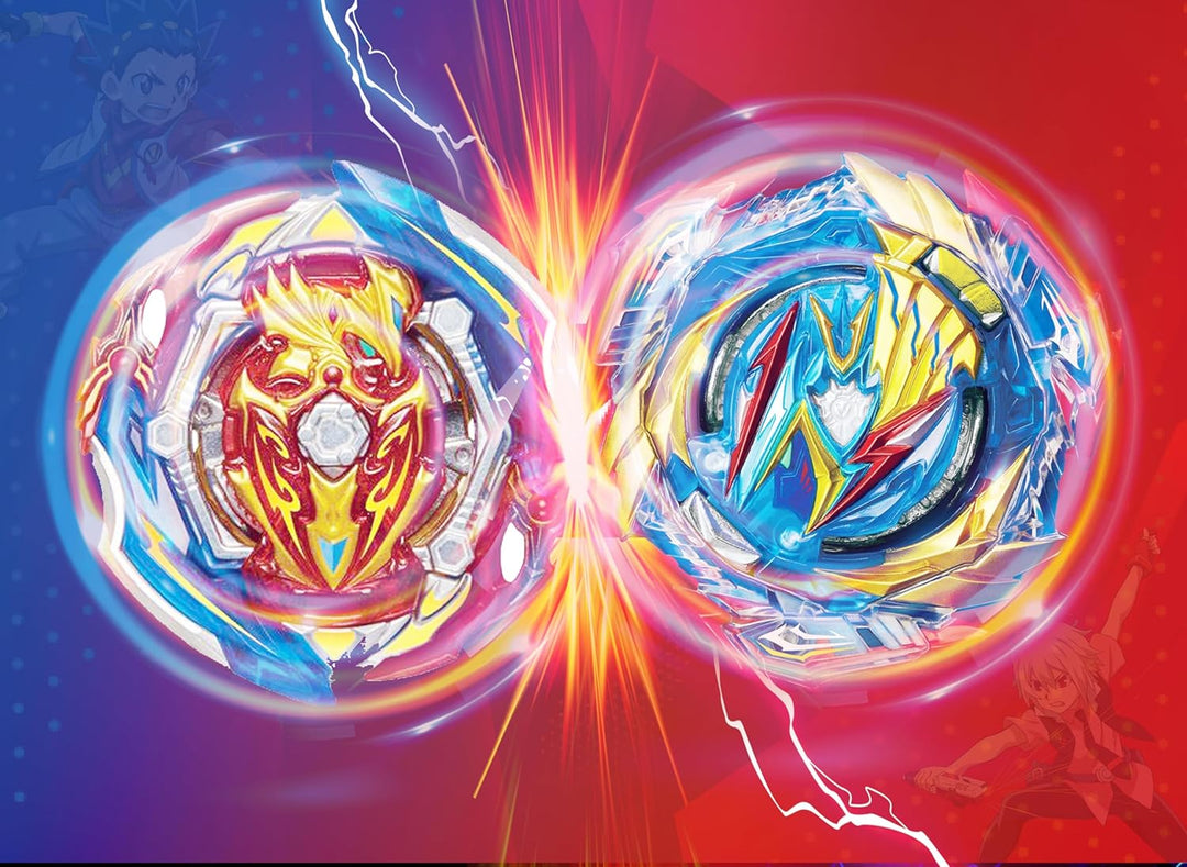 Bey Kampfkreisel Metal Fusion Blade Kreisel Set mit Launcher Griff Valtryek Achilles (201 & 193) 201