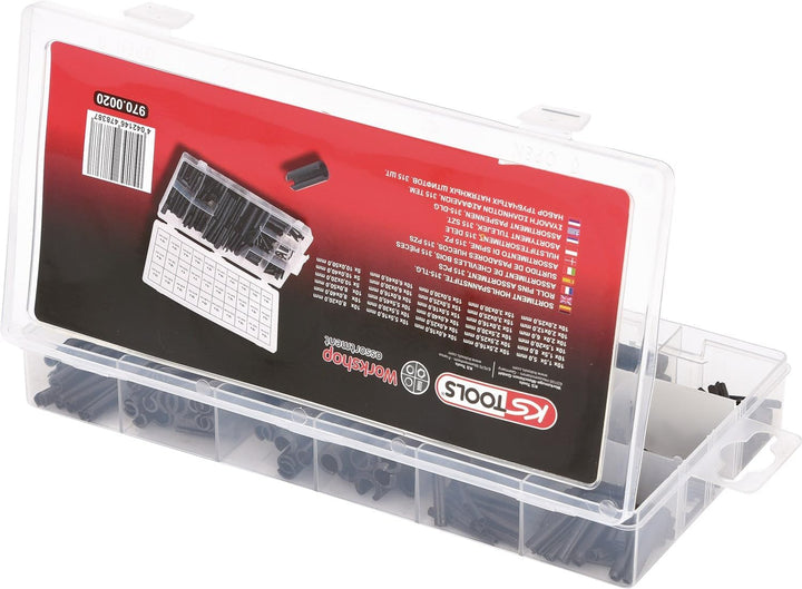 KS Tools 970.0060 Sortiment Federsplinte, 1,8x33 - 3,9x75, 150-tlg.