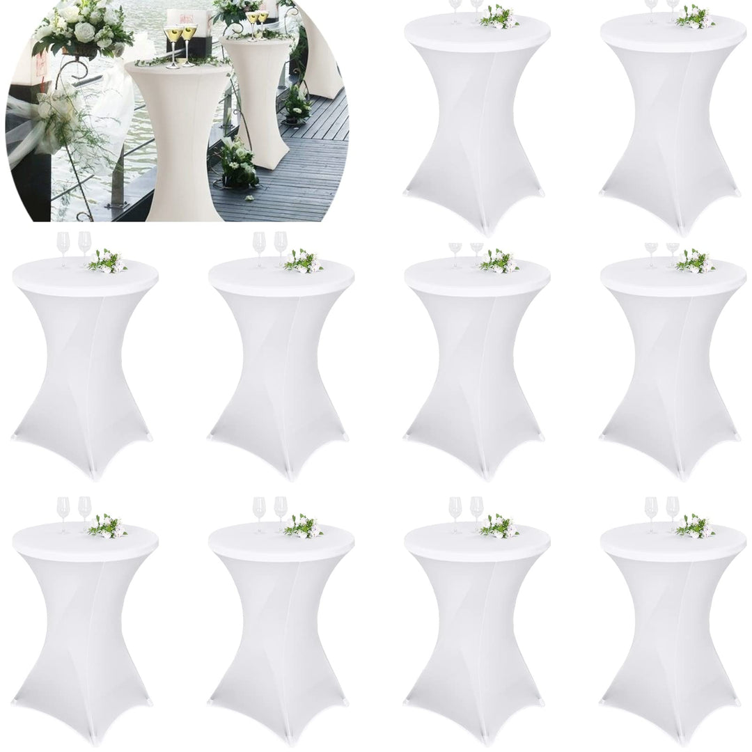 Pesonlook 10er-Set Stretch Stehtisch Husse für Bistrotisch Ø 80-85 cm Elegante,Verstärkung im Fussbe