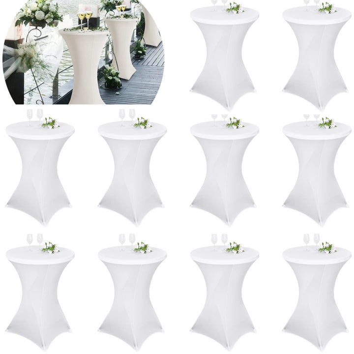Pesonlook 10er-Set Stretch Stehtisch Husse für Bistrotisch Ø 80-85 cm Elegante,Verstärkung im Fussbe