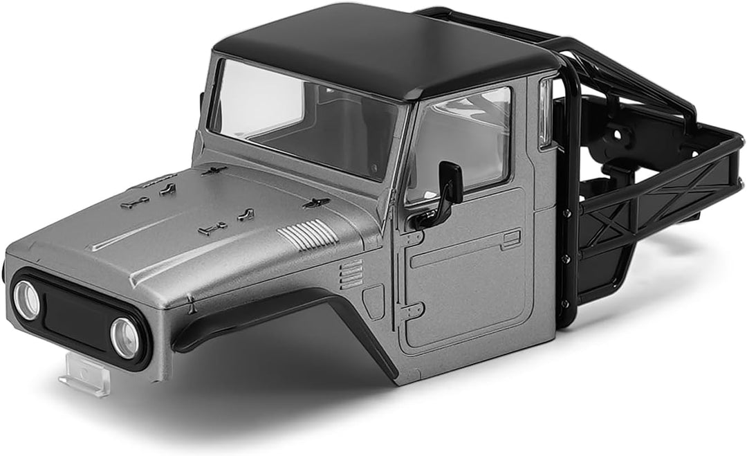 INJORA IR40 LKW-Karosserie mit Rohrkäfig für 1/18 TRX4M Defender Bronco Upgrade-Teil,Grau, Grau