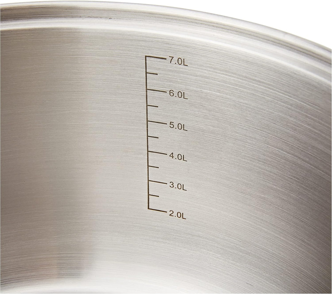 Crealys 502386 Kochtopf, Edelstahl, mit Glasdeckel, 8 l, Durchmesser 28 cm D28cm - 8L, D28cm - 8L