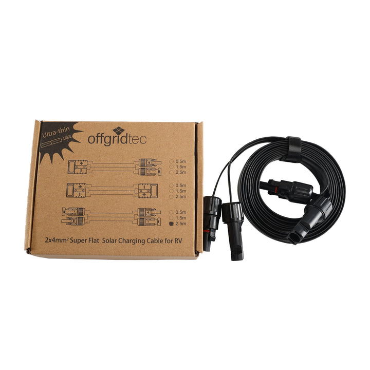 Offgridtec PV-zu-PV Flachkabel 4mm², Superflaches Solarkabel-Verlängerungskabel mit hochwertigen Ste