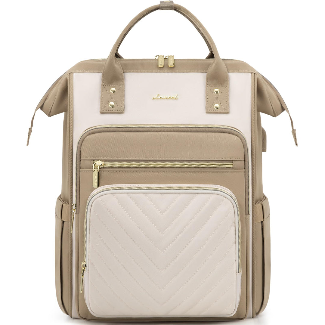 LOVEVOOK Rucksack Damen, 15,6 Zoll Laptop Schulrucksack Teenager Mädchen Wasserdicht, Elegant Reiser