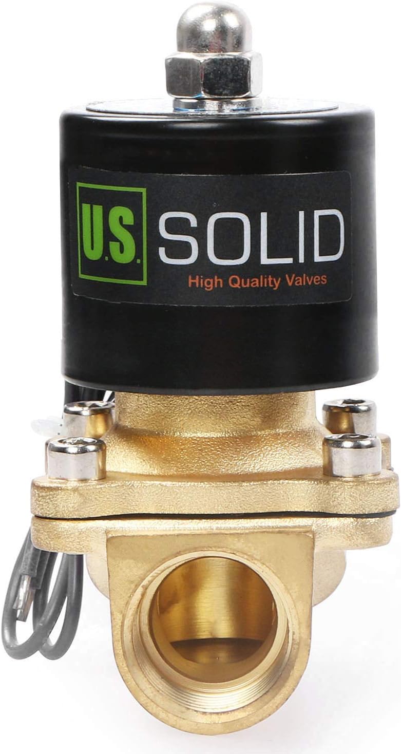 U.S. Solid 3/4" G 24V DC Messing Magnetventil Direktgesteuert für Wasser Luft Gas Öl NC Brass Soleno