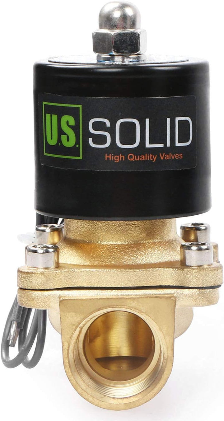 U.S. Solid 3/4" G 24V DC Messing Magnetventil Direktgesteuert für Wasser Luft Gas Öl NC Brass Soleno
