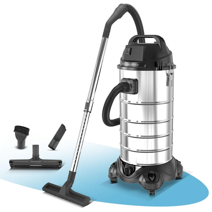 STAHLWERK Nass- und Trockensauger VCL-1500 ST – 1500 W Industriesauger mit 40 l Edelstahlbehälter, B