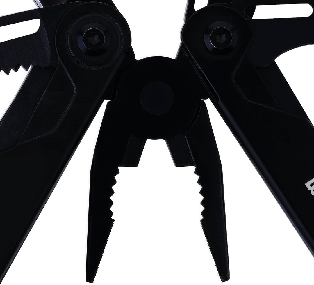 munkees® Multitool 10-in-1 Black Line – EDC-Werkzeug mit Messer, Zange