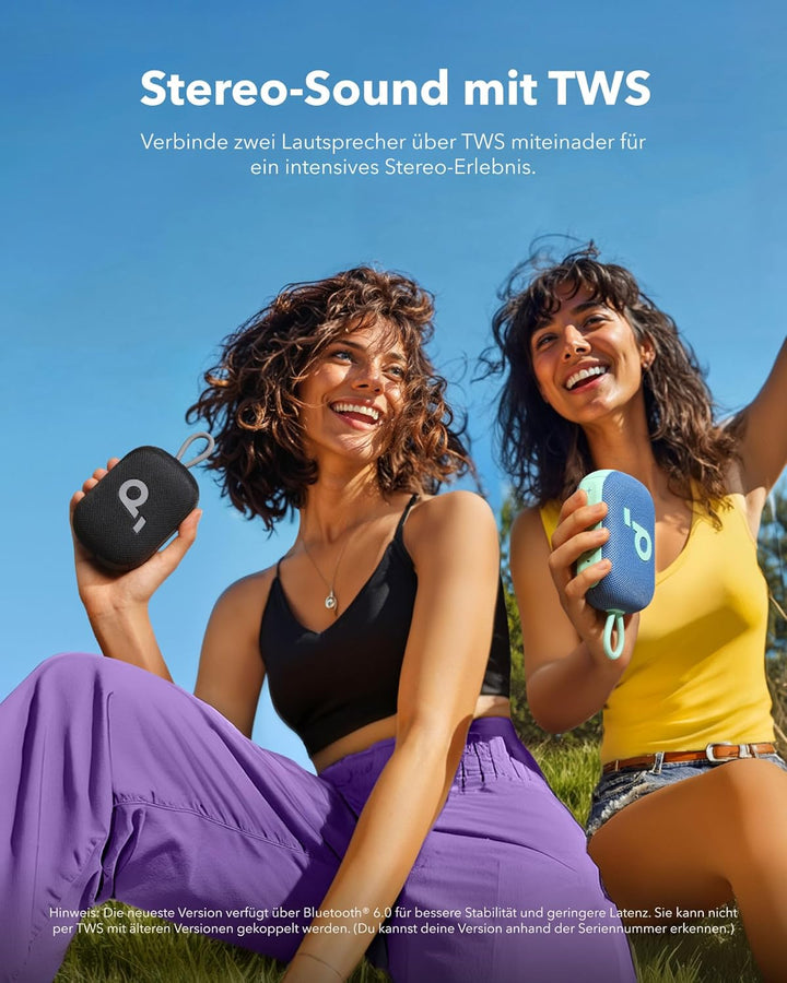 soundcore Select 4 Go Bluetooth Lautsprecher, ultraportabel, bis zu 20h Wiedergabe, IP67 Wasser- und