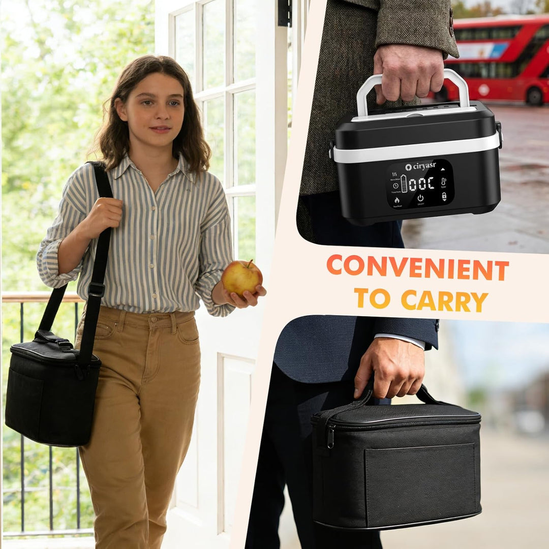 Elektrische Lunchbox mit Akku 20000mAh, 100w Wiederaufladbar Selbstheizende Brotdose mit 1,35L Herau
