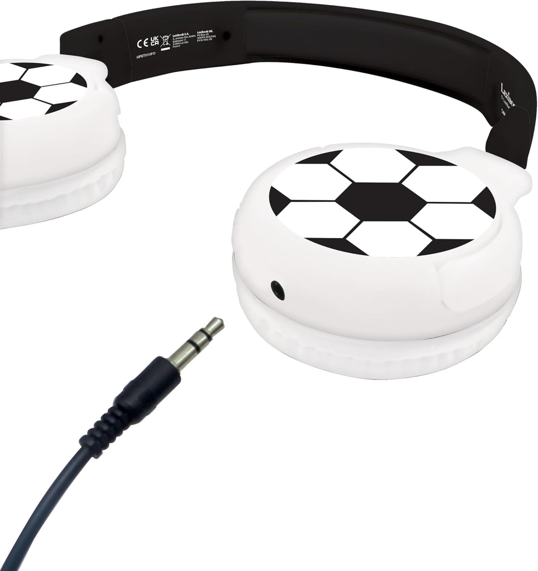 Lexibook - Fussball - 2-in-1 Bluetooth- und kabelgebundene Kopfhörer mit Mikrofon und Steuerungstast