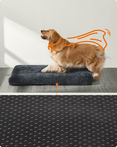 Feandrea Hundebett, Hundekissen, Flauschige Hundematte, Langer Plüsch, 122 x 74 cm, weiche Polsterun