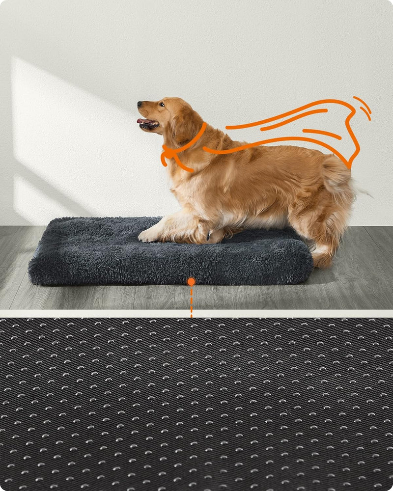 Feandrea Hundebett, Hundekissen, Flauschige Hundematte, Langer Plüsch, 122 x 74 cm, weiche Polsterun