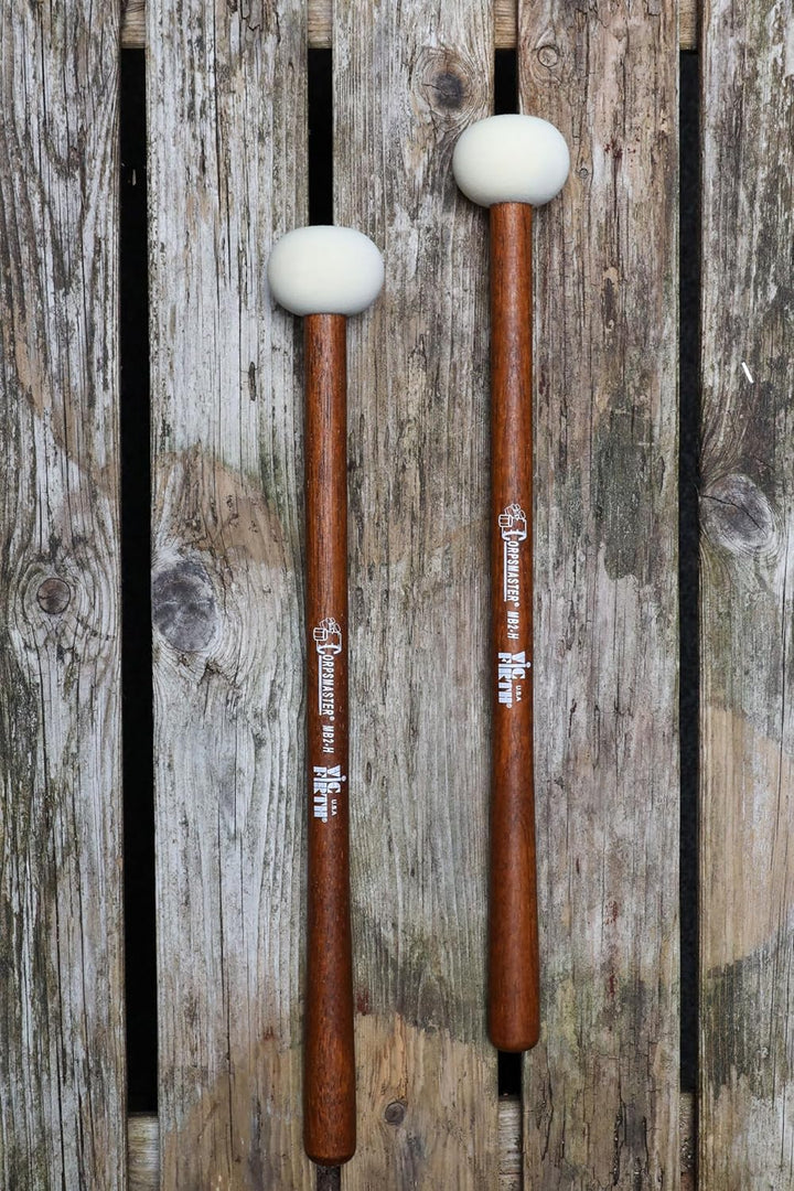 VIC FIRTH Bass Mallets MB2-H Corpsmaster Serie Hard Medium Head, Hard Medium Head
