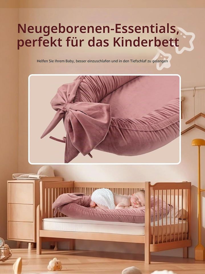 EAQ Babynest Nestchen Baby Weiches Atmungsaktives Babybett für Neugeborene Geschenk Baby Erstausstat
