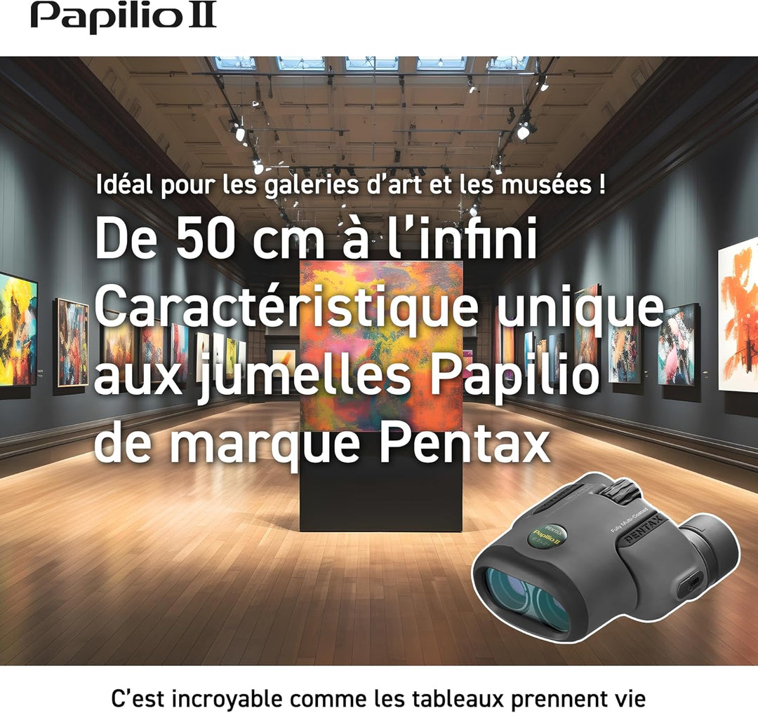PENTAX Papilio II 6,5x21 Kompaktes Fernglas zur Vogelbeobachtung, für Reisen, Sport und Theater 50-c