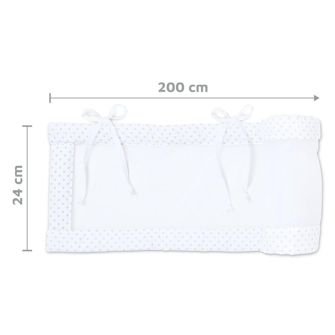 babybay Nestchen Mesh-Piqué passend für Modell Boxspring XXL, weiss Punkte perlgrau