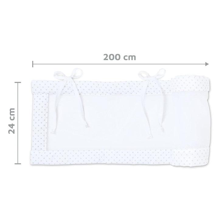 babybay Nestchen Mesh-Piqué passend für Modell Boxspring XXL, weiss Punkte perlgrau