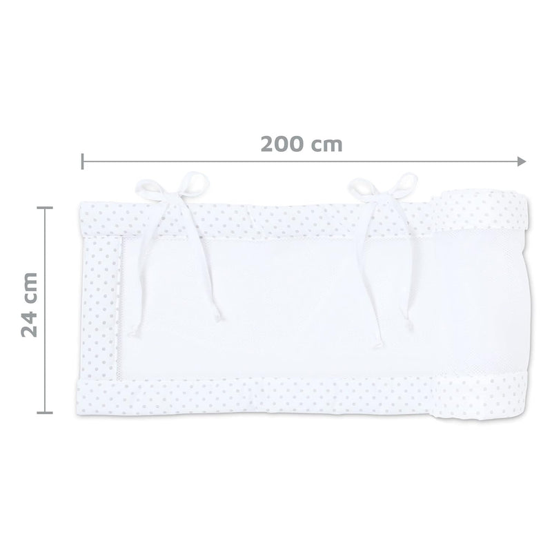 babybay Nestchen Mesh-Piqué passend für Modell Boxspring XXL, weiss Punkte perlgrau