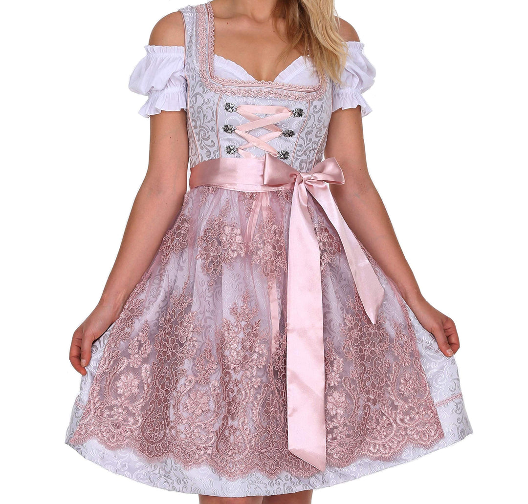 Lifos 0220 Dirndl Germandress 3Tlg. Oktoberfest Gr.34 bis 52 !ORIGINAL Grau 36, Grau 36