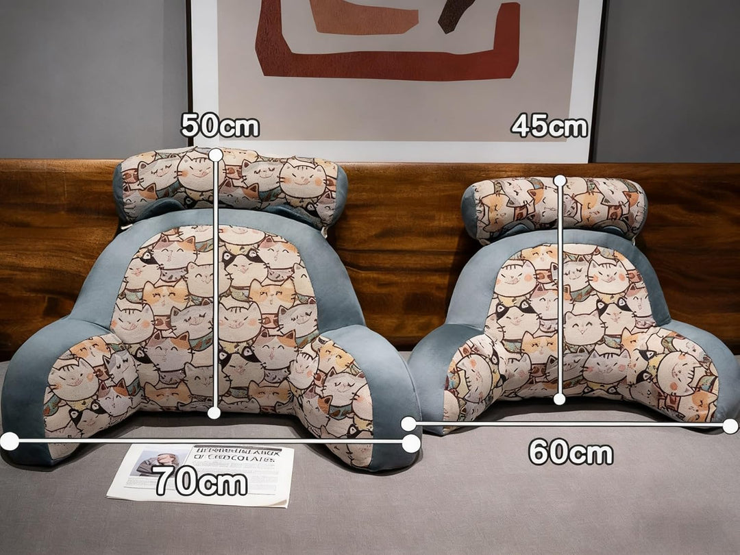 Rückenkissen für Bett und Sofa mit Armlehnen Ergonomisches Lesekissen Erwachsene Atmungsaktives Lese