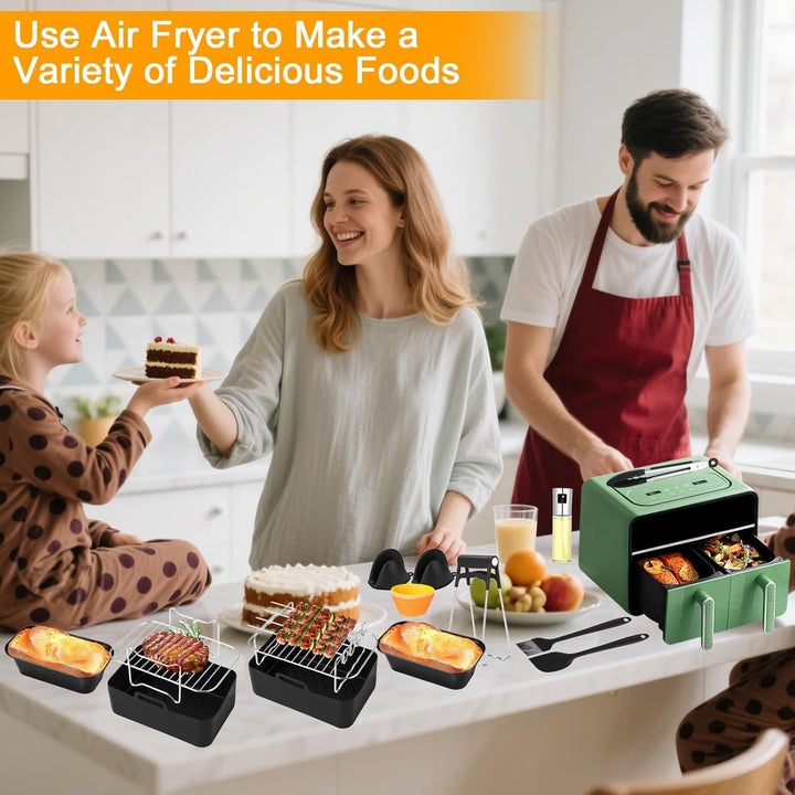 Heissluftfritteuse Zubehör Set von 15, Grillrost, Kuchen Brotform für AF300EU AF400EU SL400EU Double