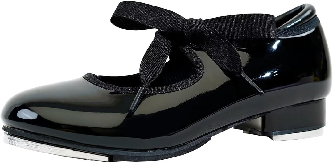 s.lemon Steppschuhe,Schwarz 2,5 cm Absatzhöhe Schnüren Stepp Schuhe für Kinder Erwachsene 30 EU Schw