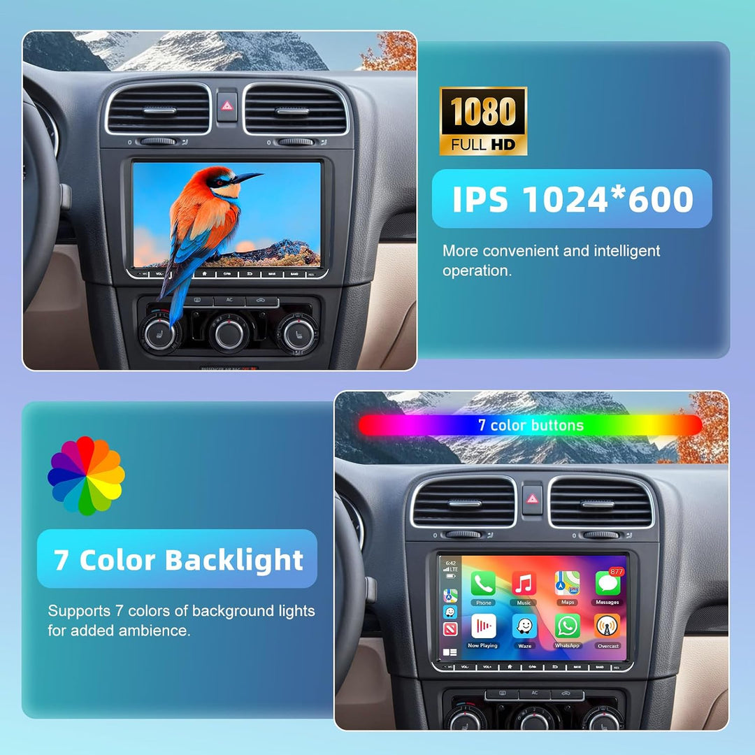 Carplay Autoradio für VW Passat B6 T5 Golf 5 6 Polo 6R Tiguan T5 Jetta Seat Skoda - 2+64G Android Au