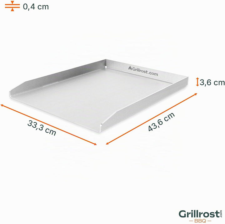 Edelstahl Grillplatte - Plancha 43,5 x 33cm - für Broil King Baron 43.5x33cm - Broil King Baron, 43.