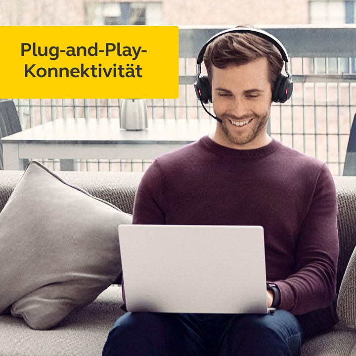Jabra Evolve2 65 Wireless PC Headset with Charging Stand – Noise Cancelling UC Certified Stereo Head
