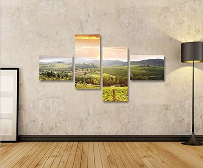 islandburner Bild Bilder auf Leinwand Toskana V4 Italien Landschaft 4L XXL Poster Leinwandbild Wandb