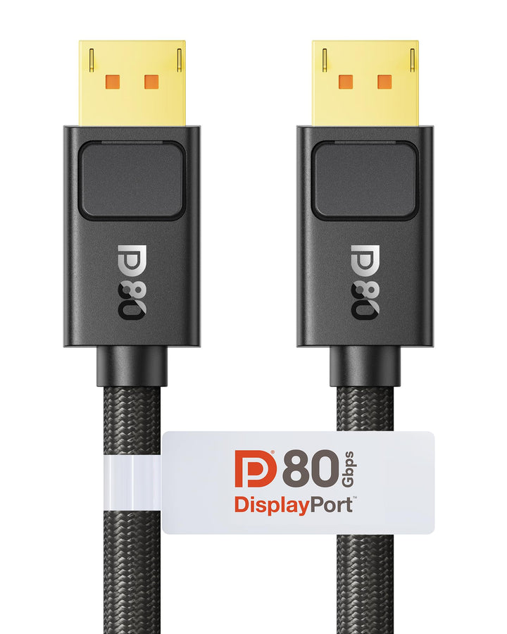Silkland 80Gbps DisplayPort Kabel 2.1 2M [VESA-Zertifiziert] DP80, [8K@240Hz 4K@540Hz 360Hz 240Hz 18