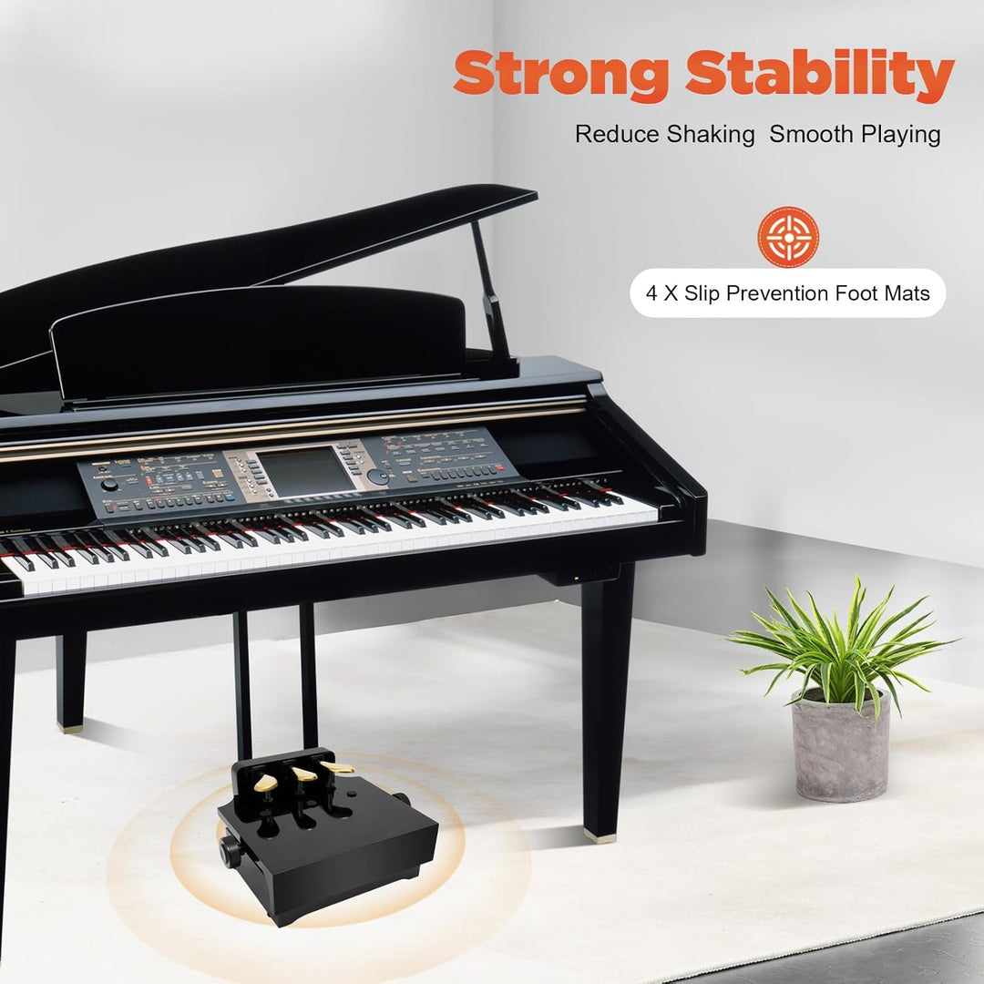 Klavier Pedal Extender Pedalverlängerung Pianokeyboard Pedal Piano Pedaleffekt Bank mit 3 Pedalen Hö