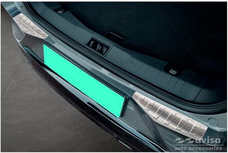 Avisa Edelstahl Heckstossstangenschutz kompatibel mit Ford Mustang Mach-E 2020- 'Ribs' (2-Teilig)