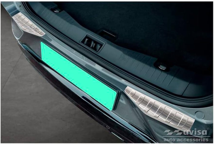 Avisa Edelstahl Heckstossstangenschutz kompatibel mit Ford Mustang Mach-E 2020- 'Ribs' (2-Teilig)