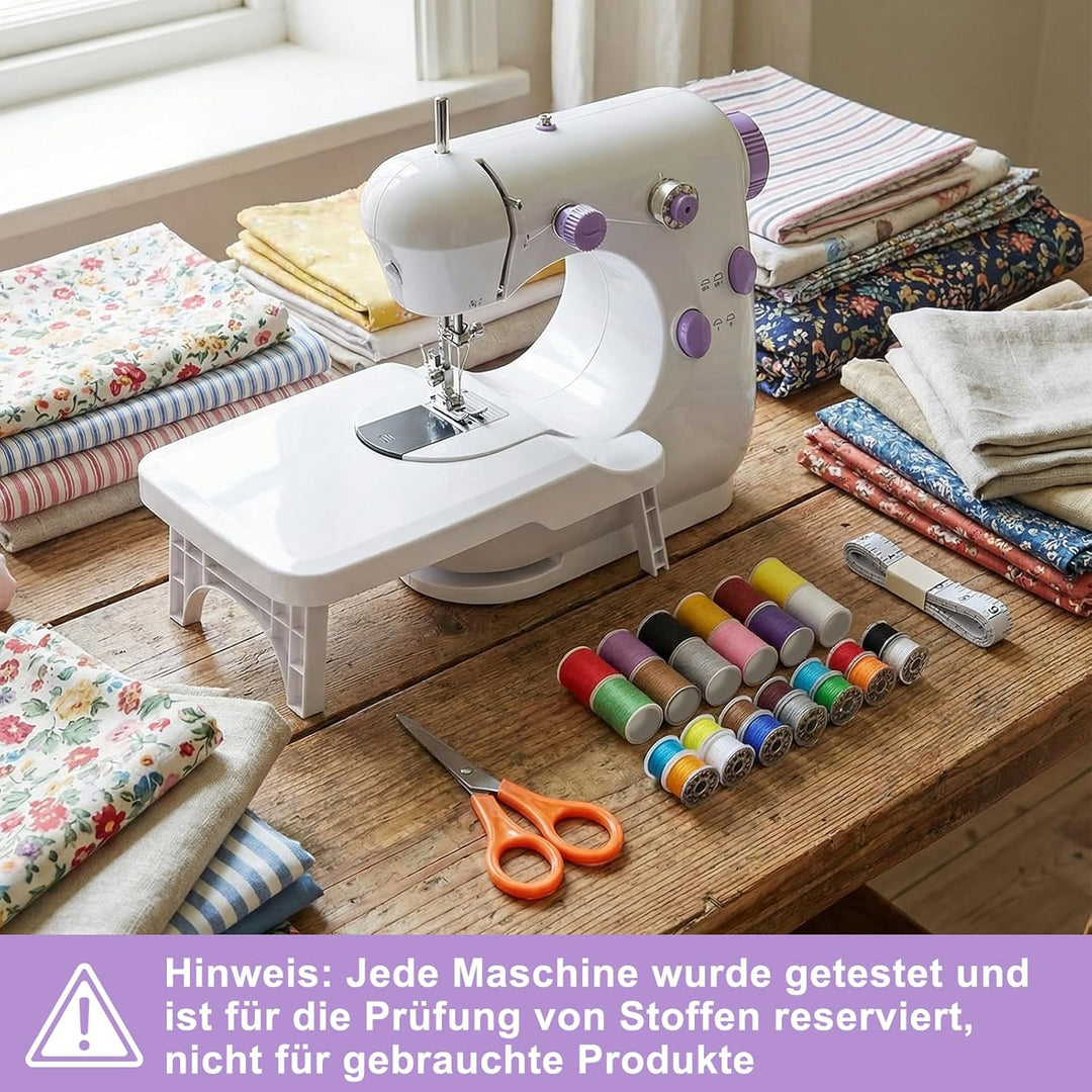 BRICH Mini Nähmaschine mit Dual-Speed, Tragbar mit Ausziehtisch, Elektrische nähmaschine anfänger, N