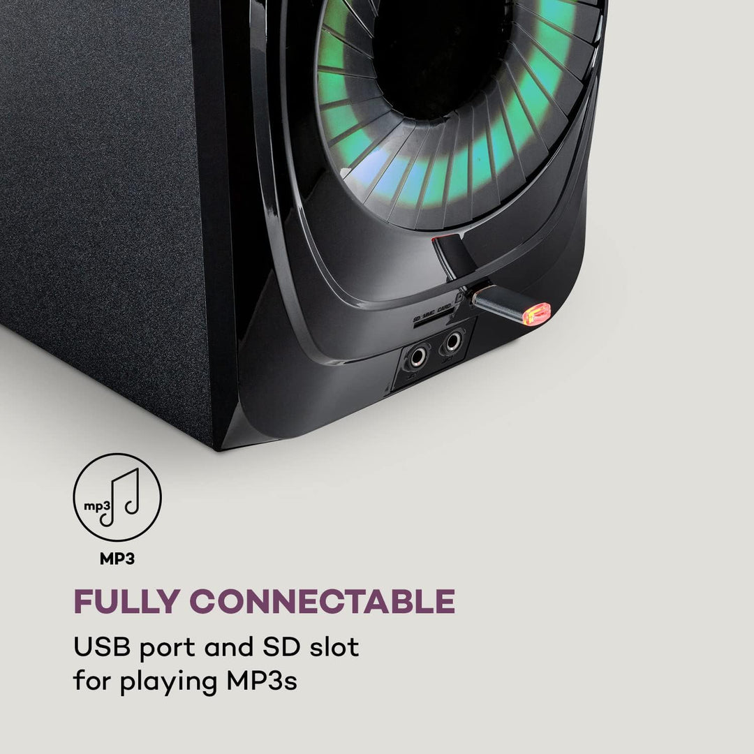 auna Areal 825 5.1 Soundsystem - 5.1 Heimkinosystem mit 200 Watt Leistung RMS, 8" Heimkino Subwoofer