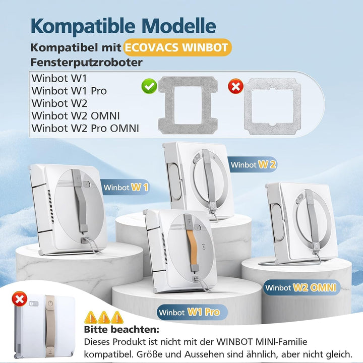 16 Stück Reinigungspad für Ecovacs Winbot W2 PRO / W2 PRO Omni / W2 Omni / W2 / W1 Pro / W1 Fensterp