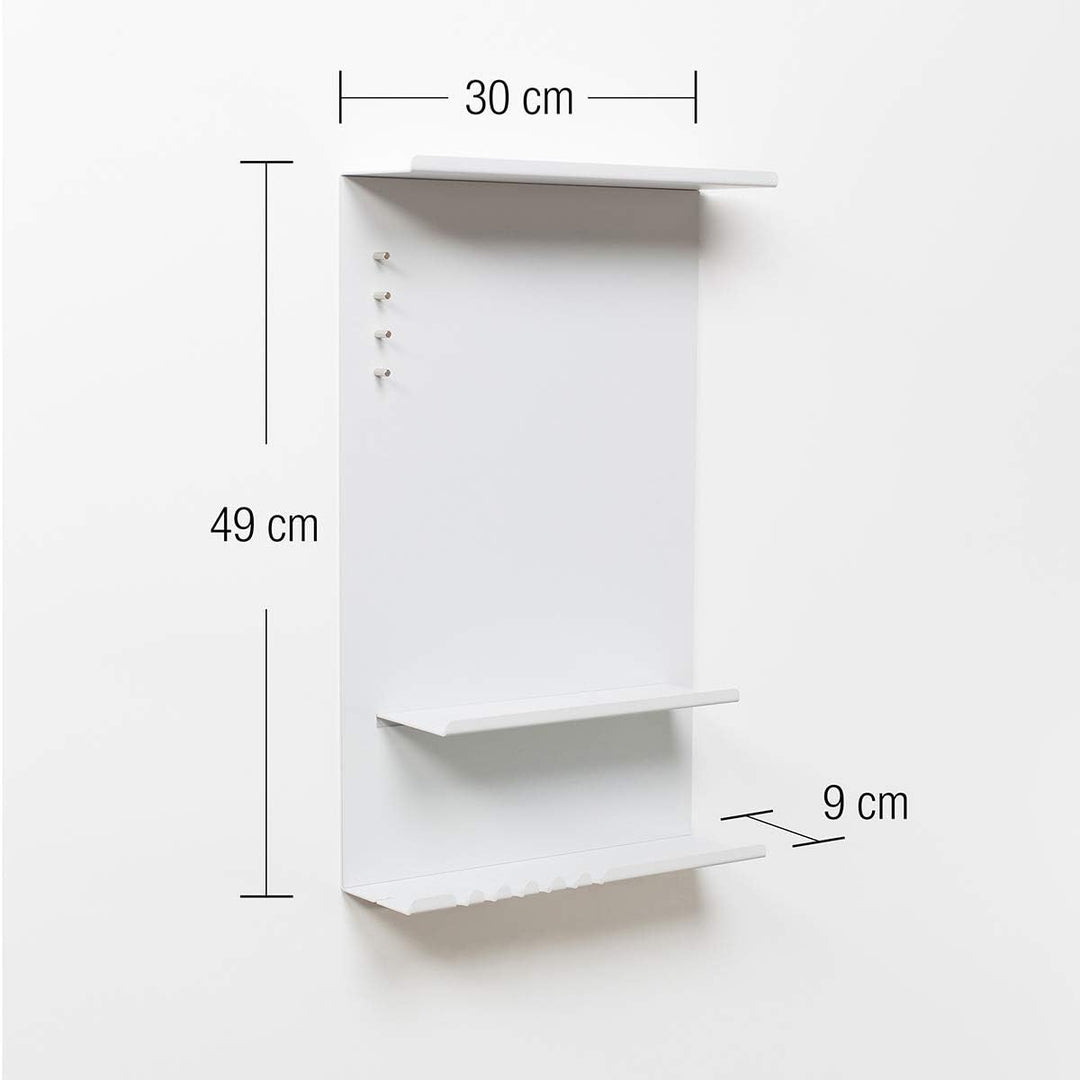 byde Wandorganizer Hele aus Stahlstruktur. 30 x 9 x 49 cm 3-in-1 Wandregal mit Magnettafel und Magne