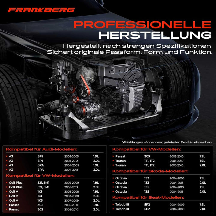 Frankberg Riemenspanner Keilrippenriemen für A3 Altea Leon Toledo Octavia Caddy Golf J-e-t-t-a P-a-s