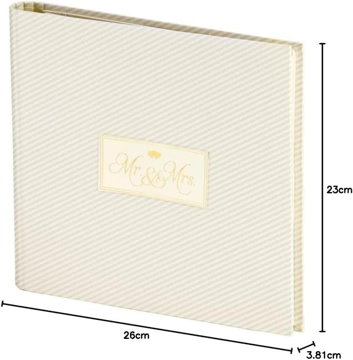 Rössler 18777191206 - Foto-/Gästebuch Simply Love, Stripes, „Mr.&amp; Mrs“, 60 offwhite Seiten, 230 x 22