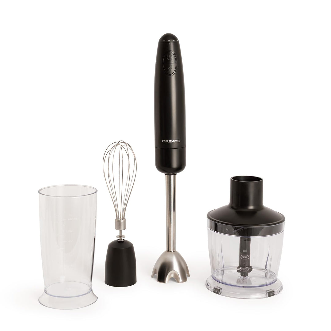CREATE/FULLMIX RETRO/Handmixer schwarz/Mixt, schlägt und rührt, 6 Geschwindigkeiten, 600ml Messbeche
