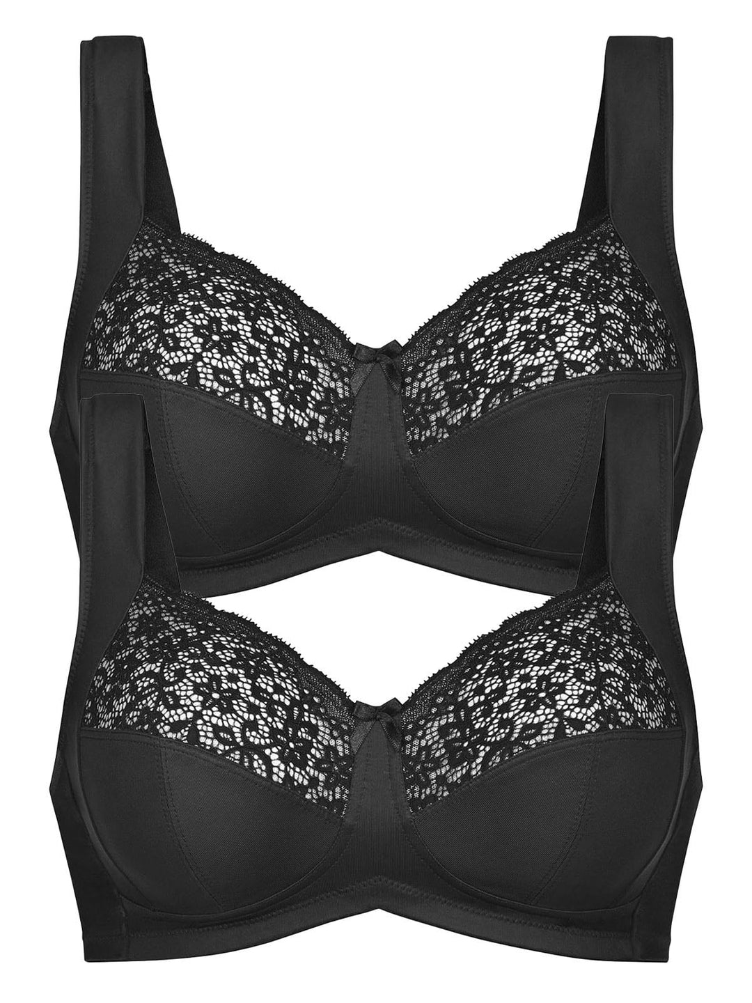 Anita 2er Pack Entlastungs BH ohne Bügel Havanna 5813 75C Schwarz, 75C Schwarz