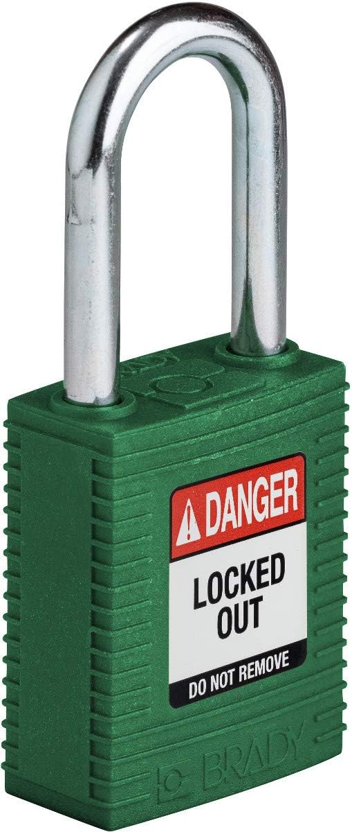 Brady (NYL-GRN-38ST-KD6PK) SafeKey Nylon Lockout-Vorhängeschloss Mit Stahl Bügel 38.00 mm Grün KD -
