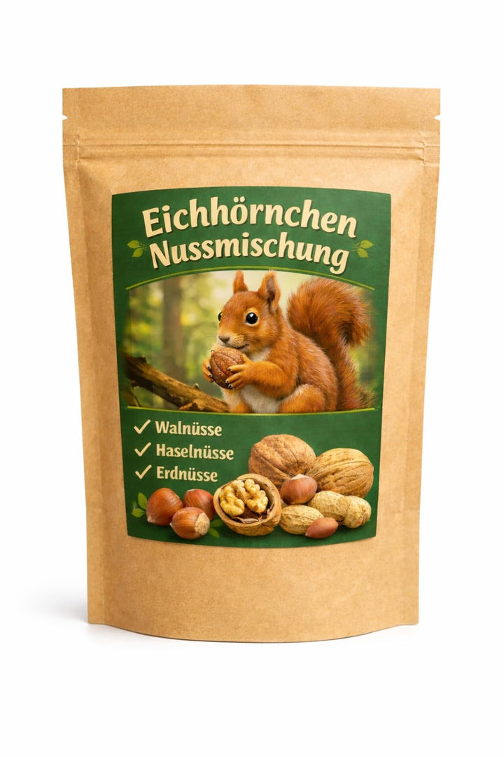 Premium Eichhörnchen Nussmischung mit Walnüsse, Haselnüsse und Erdnüsse, Premium Wildtier Futter Eic