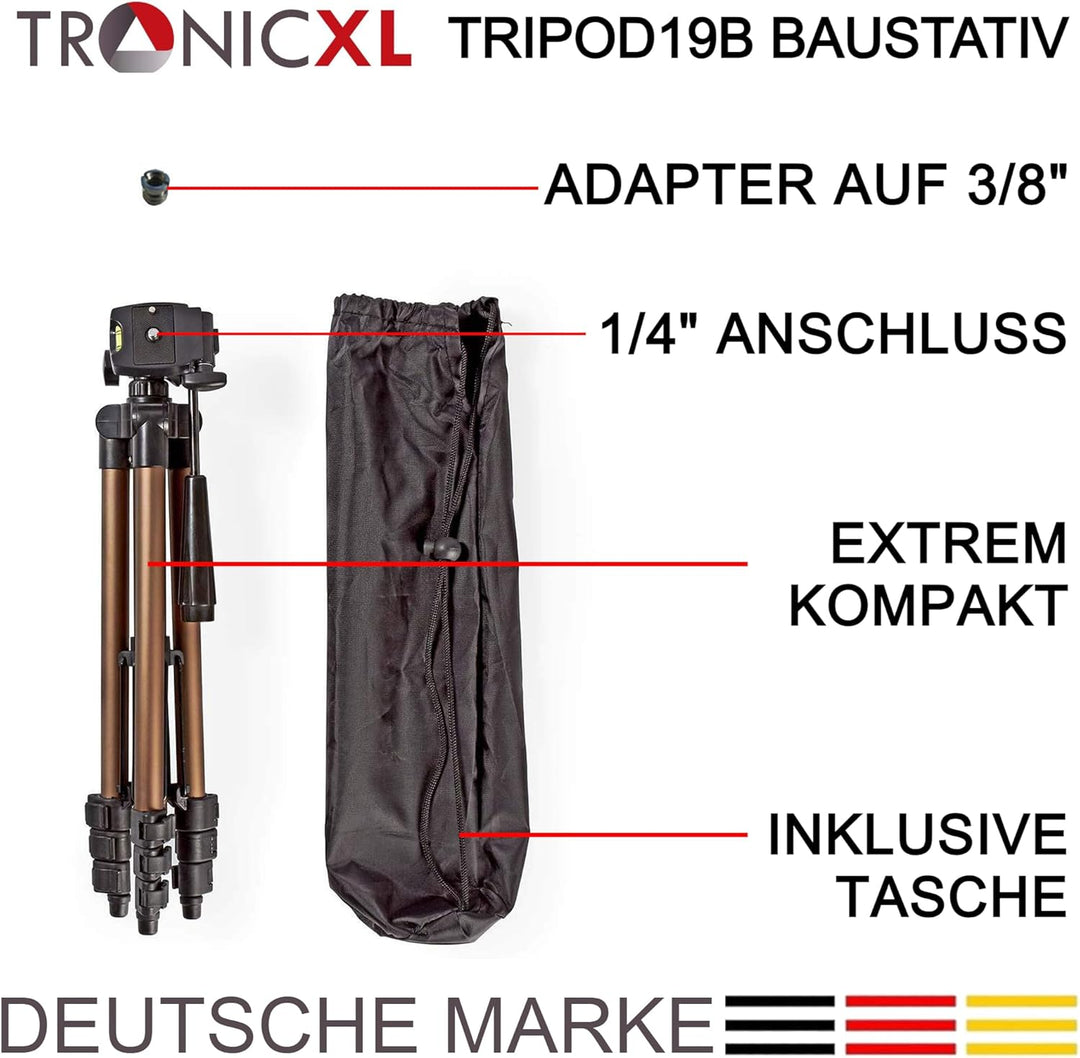 TronicXL Tripod 19B 105cm Baustativ Stativ Laser Nivelliergerät Linienlaser Kreuzlinienlaser kompati