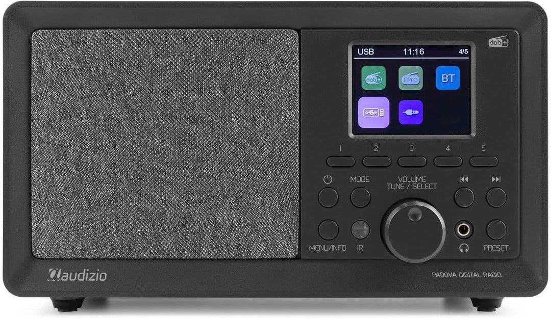 Audizio Padova - Küchenradio DAB Radio mit Fernbedienung, Retro DAB Radio mit Bluetooth, TFT Farbdis