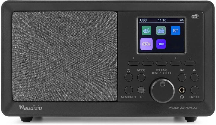 Audizio Padova - Küchenradio DAB Radio mit Fernbedienung, Retro DAB Radio mit Bluetooth, TFT Farbdis
