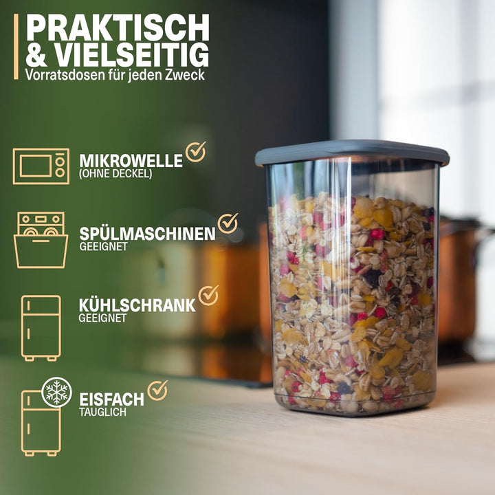 VIWARES Vorratsdosen mit Deckel | 12er Vorratsbehälter Set | BPA-FREI | Zur Müsli Mehl und Zucker Au