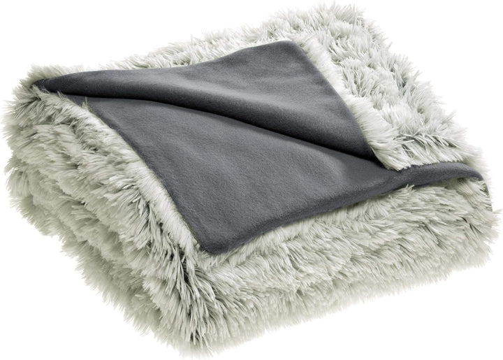 CelinaTex Shetland Bettwäsche 200 x 220 cm 3-teilig Creme grau Polar-Fleece Bettbezug Flokati Optik